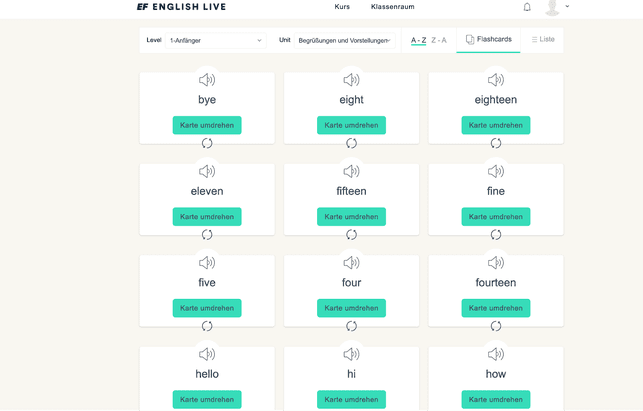 Die Flash-Cards sind ähnlich wie Karteikarten