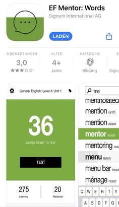 Es gibt sogar Extra-Wortschatzübungen in einer eigenen App