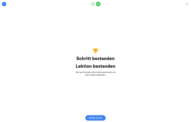 Der Abschlusstest ist an euer Niveau angepasst