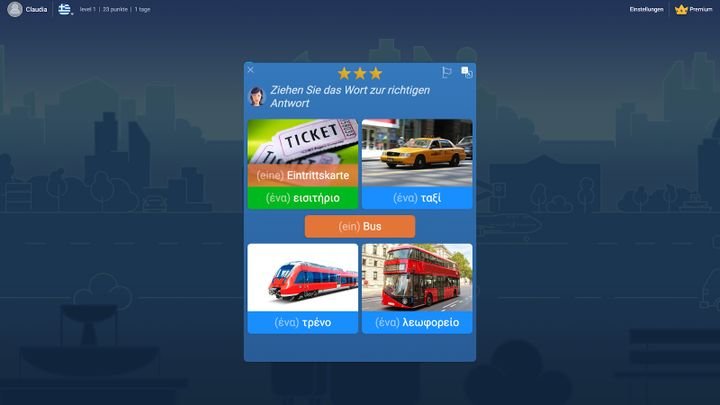 Bei Mondly gehts gleich los, wir haben uns mit dem Nah-Verkehr beschäftigt, ohne die Schrift zu kennen