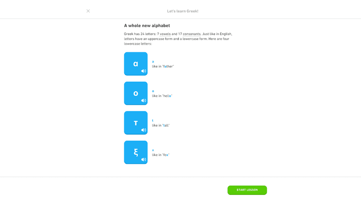 Duolingo bringt euch das Alphabet behutsam bei