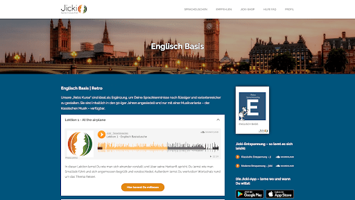 Das Audiomaterial ist unterschiedlich lang, wobei die fortgeschrittenen Kurse länger sind als die Einsteigerduschen