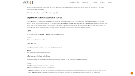 Auf der Anbieter-Homepage findet ihr zusätzliche Grammatikerläuterungen
