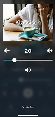 In der mobilen App könnt ihr die Lautstärke der Hintergrundmusik selbst bestimmen