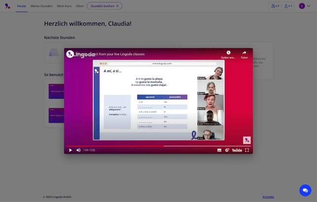 Ihr könnt verschiedene Schwerpunkte in den Kursen wählen, in der Regel wird aber sehr viel gesprochen