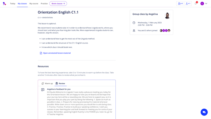Nach der Stunde erhaltet ihr individuelle Bewertungen