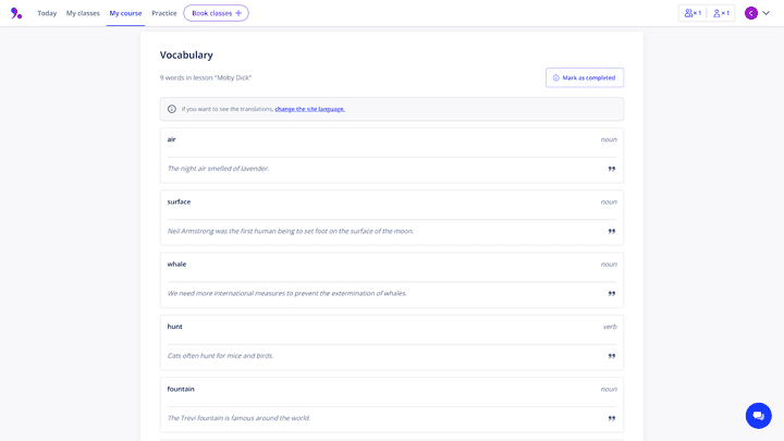 Ihr findet die jeweiligen Vokabeln der Einheit im Bereich unterhalb der Beschreibung