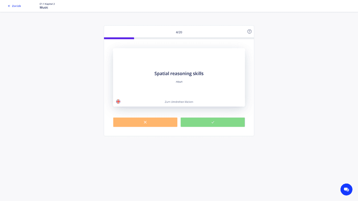 Die Flashcards sind digitale Karteikarten