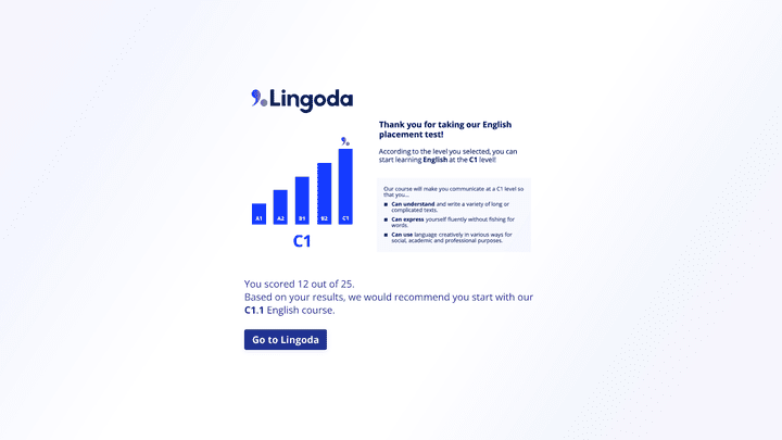 Ein Einstufungstest hilft euch, die passenden Kurse zu finden