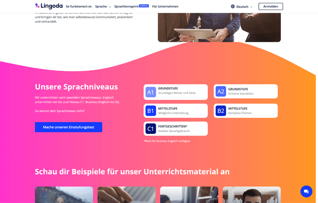 Die Kurse orientieren sich am GER und erreichen dadurch ein gewisses Niveau