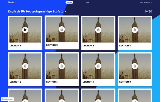 Die Lektionen sind insgesamt eher schlicht gehalten und bringen wenig Abwechslung
