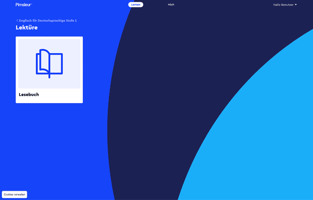 Das Lesebuch gibt es für jede Lektion