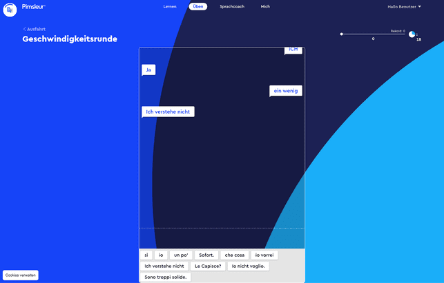 Ihr müsst sehr schnell die passende Übersetzung auswählen