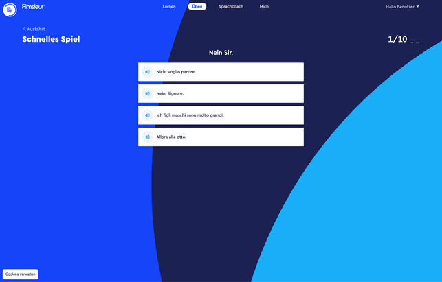 Im schnellen Spiel sind uns einige Übersetzungsfehler aufgefallen