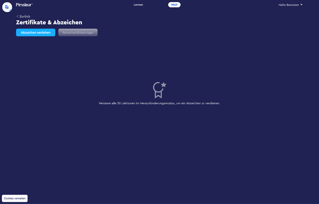 Nach einer gewissen Zeit erwerbt ihr Abzeichen und Zertifikate