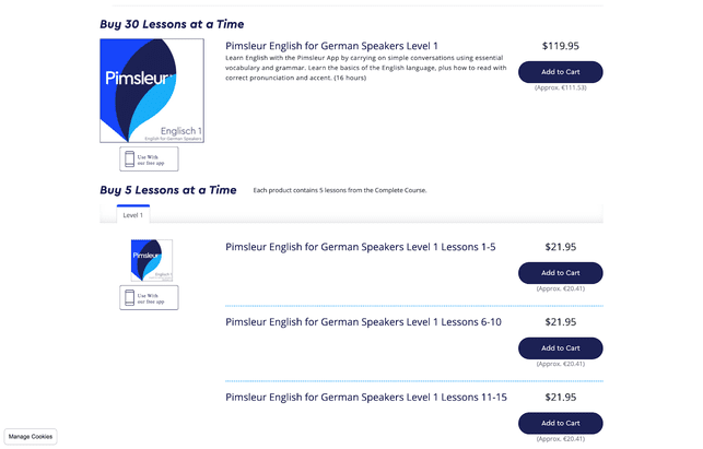 Die Preise variieren von Sprache zu Sprache
