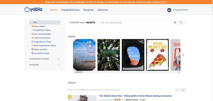 Auf Yabla lernen Sie mit einer Auswahl aus über 1.000 Videos