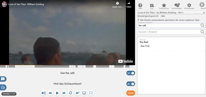 Im Yabla-Player bekommen Sie Untertitel, Übersetzungen und ein Wörterbuch zu Ihrem Video