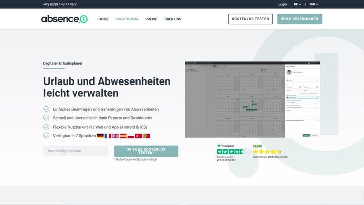Abwesenheits- und Urlaubsverwaltung von absence.io