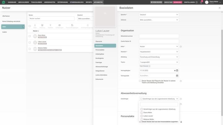 Genehmigende unkompliziert in der Abwesenheitsverwaltung festlegen