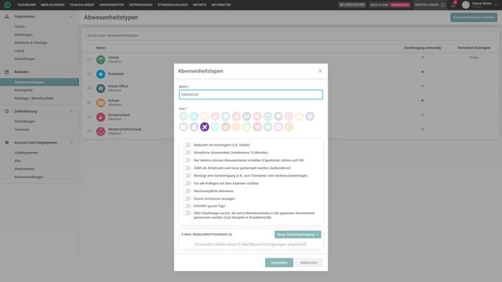 24 Farben und Icons sorgen für eine bessere Übersichtlichkeit