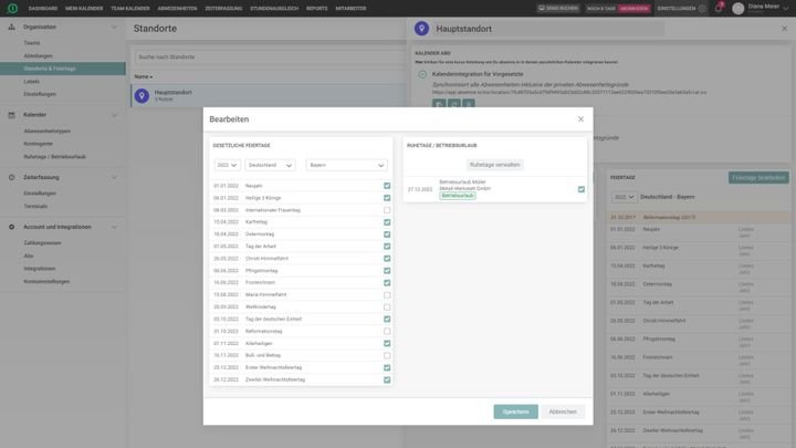 Entscheiden Sie selbst, welche regionalen Feiertage arbeitsfrei sind