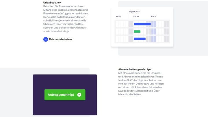 Vorstellung des Urlaubsplaners von Clockodo