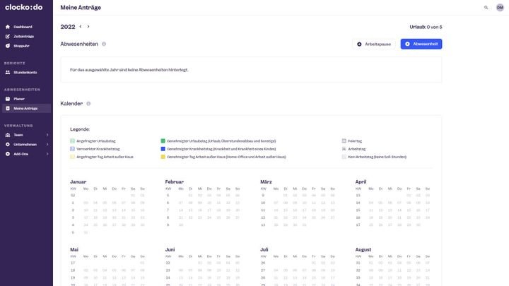Abwesenheit im persönlichen Bereich beantragen