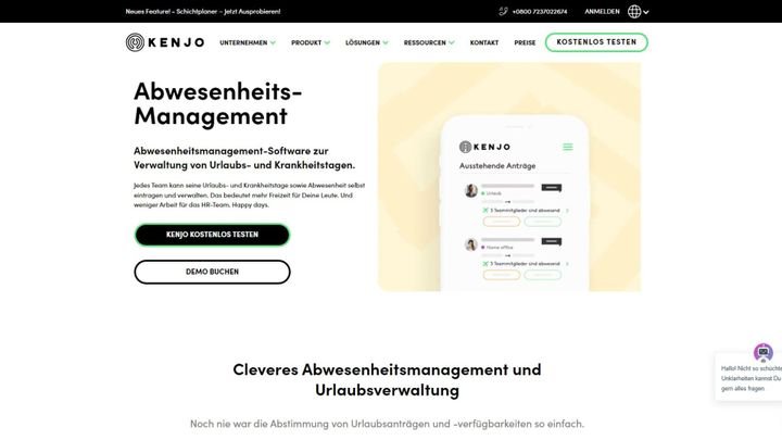Software für das Abwesenheitsmanagement von Kenjo