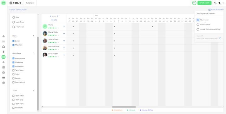 Verfügbare Kalender zur Synchronisation