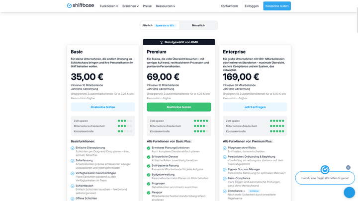 Die Urlaubsverwaltung gibt es leider erst ab den Bezahltarifen