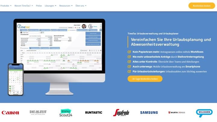 Urlaubsverwaltung von TimeTac