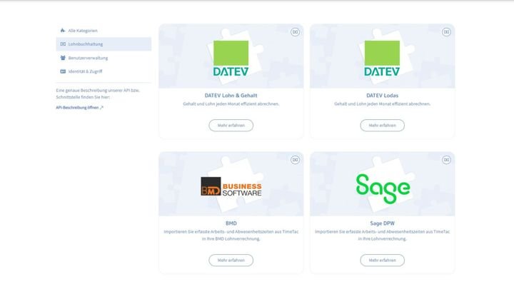 Anbindungsmöglichkeiten zu Systemen für die genaue Stundenabrechnung