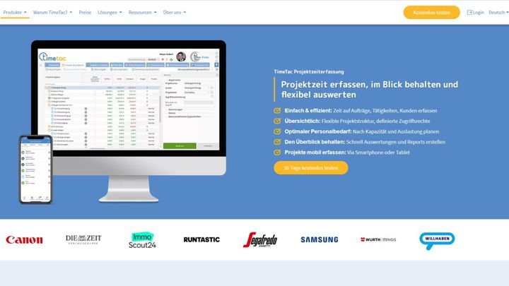 Projektzeiterfassung mit TimeTac