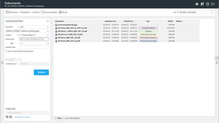 Verwalten Sie in easyJOB Ihre relevanten Projektdokumente