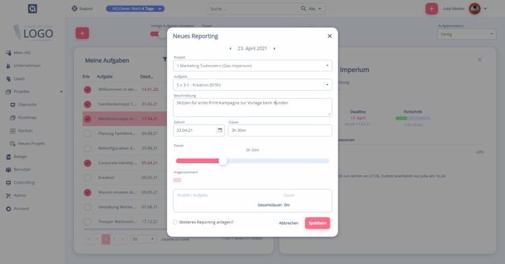 Nutzen Sie in Ihren Projekten die praktische Zeiterfassung