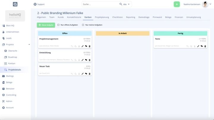 Ordnen Sie Projekte flexibel nach Status in Ihren Boards