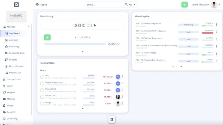 Überwachen Sie Ihre Projekte in der Dashboard-Übersicht