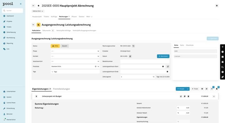 Manage deine Ausgangsrechnungen einfach und übersichtlich mit Poool