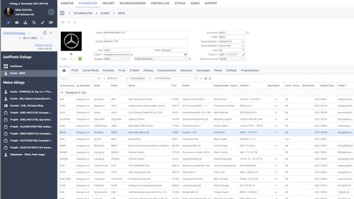 PROAD beinhaltet eine umfassende Kundenverwaltung