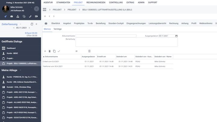 Hinterlegen Sie in PROAD wichtige Dokumente und Korrespondenzen