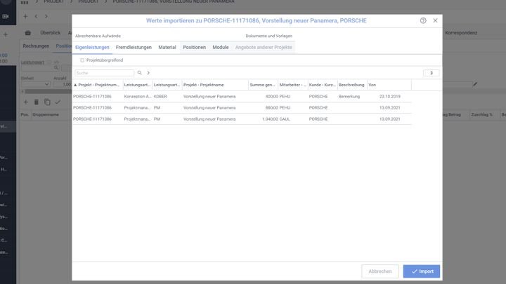Sparen Sie mit der Importfunktion wertvolle Zeit bei der Erstellung Ihrer Angebote
