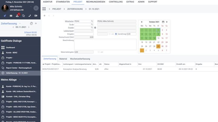 Geben Sie Ihre auf Wunsch Zeiten manuell ein