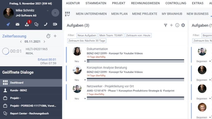 Alternativ nutzen Sie die schnelle Eingabe per Stoppuhr für Ihre Zeiterfassung