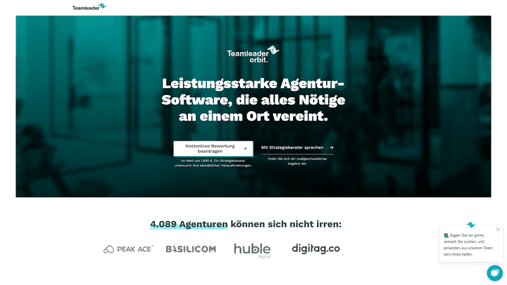 teamleader Orbit setzt auf individuell maßgeschneiderte Lösung und hat keine Festpreise