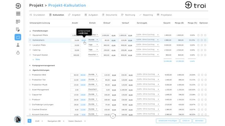 Die Smart Calculation-KI hilft Ihnen bei der Berechnung Ihrer Projekt-Aufwände