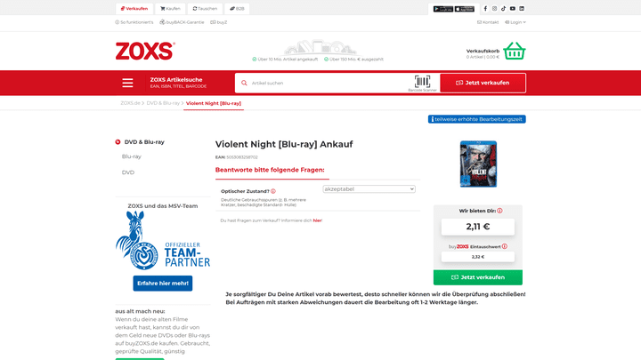 Zahlt ZOXS nur einen geringen Preis im Top-Zustand, sind auch die Abzüge relativ gering
