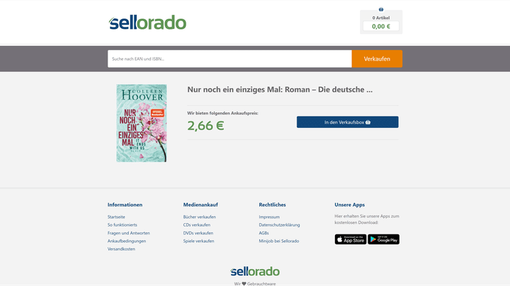 Buch gefunden, ab in die Verkaufsbox – und ab damit!