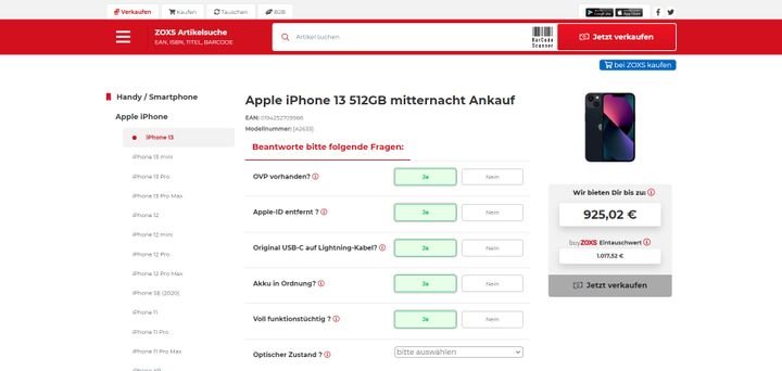 ZOXS kauft viele Handymarken und -modelle an und legt dabei Wert auf einen übersichtlichen und einfachen Prozess