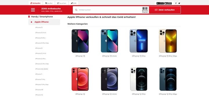 Nicht nur iPhone – die Auswahl bei ZOXS ist groß, so dass du hier nicht nur populäre Geräte zuverlässig loswirst